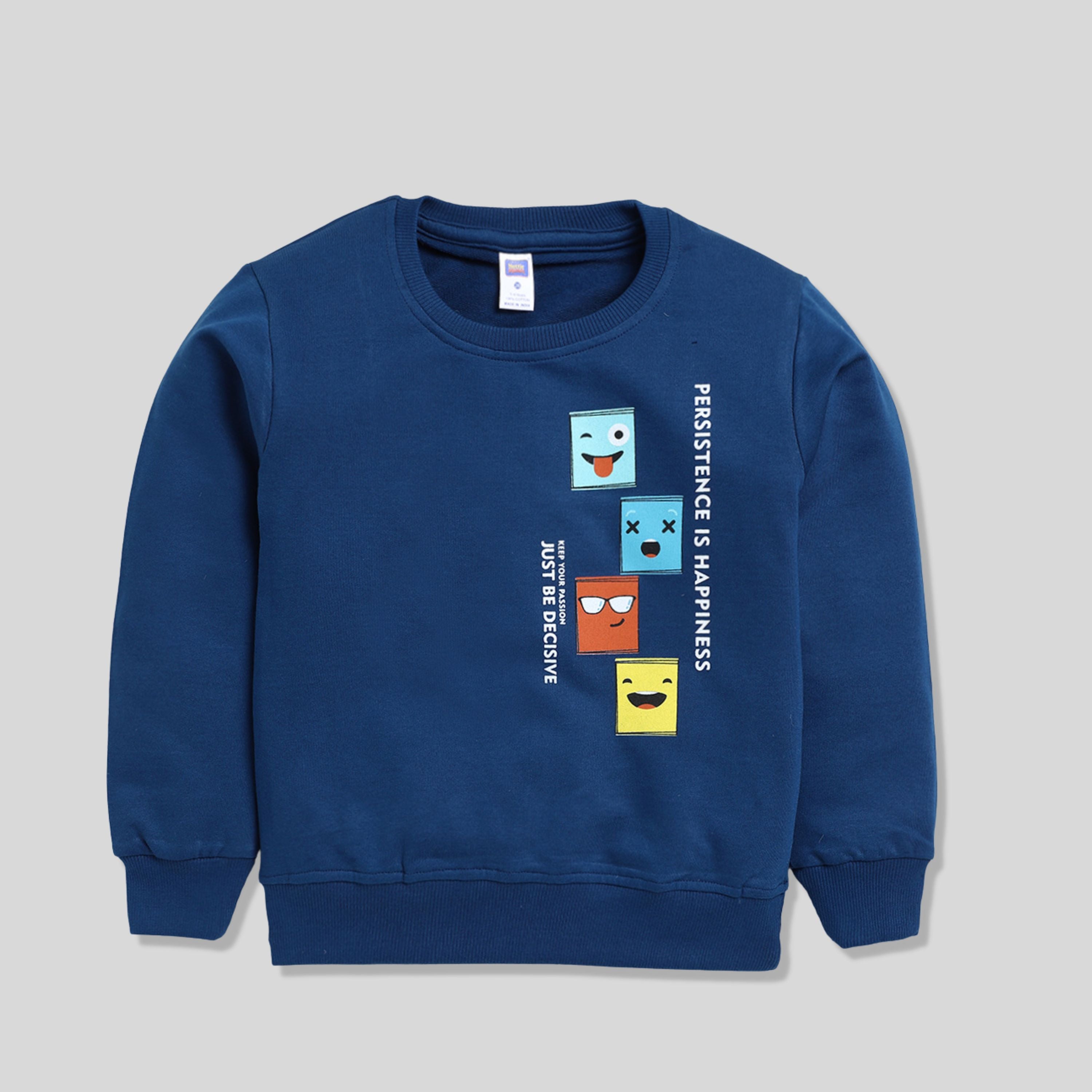 Printed Sweatshirt For Boy- Bright Navy