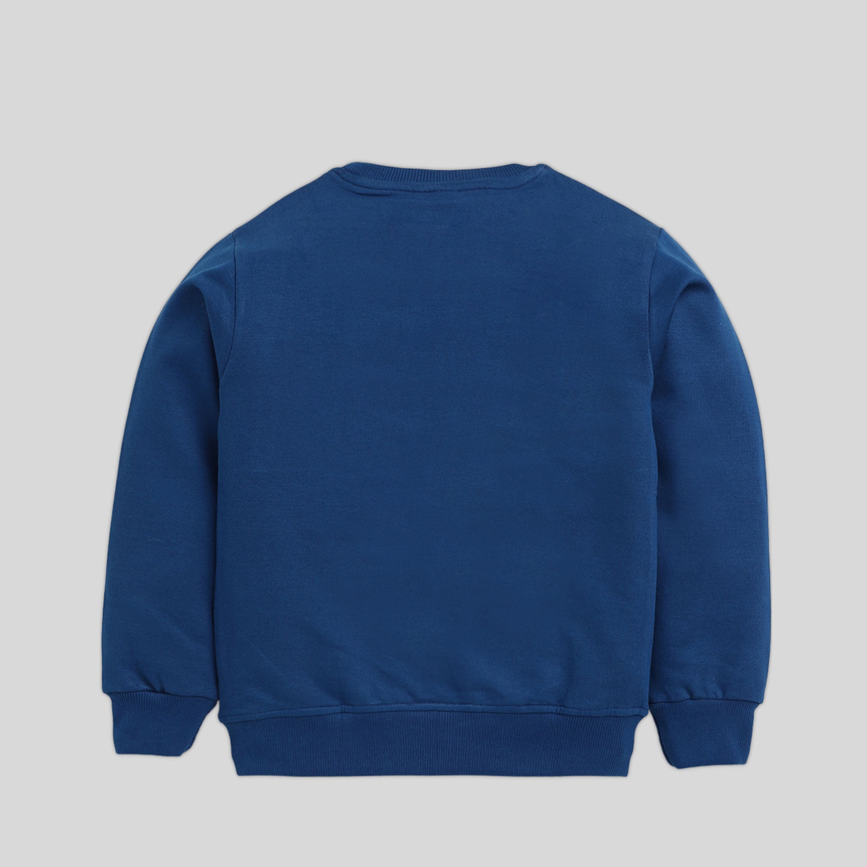 Printed Sweatshirt For Boy- Bright Navy