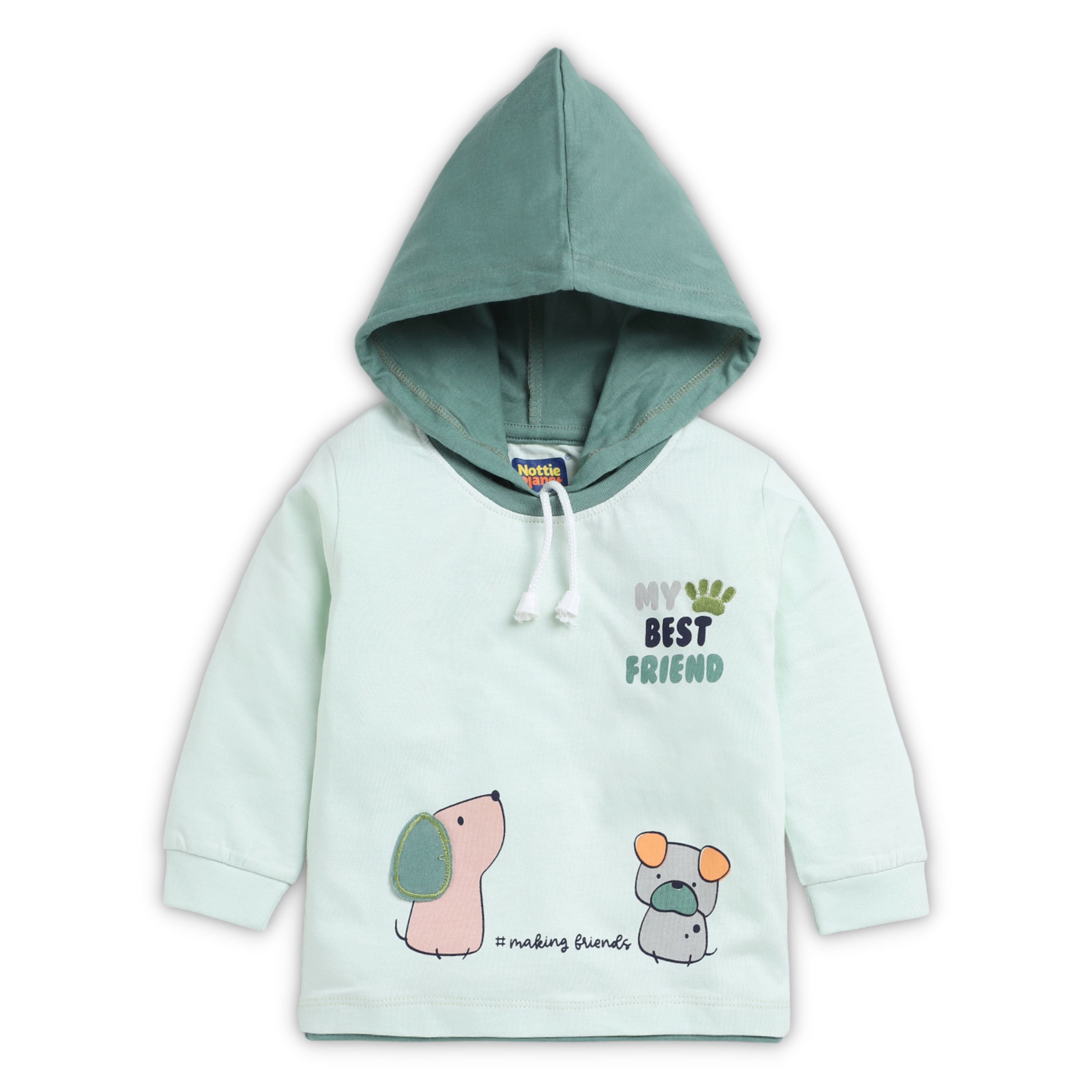 HOODED CLOTHING SET FOR BOY - OLIVE GREEN