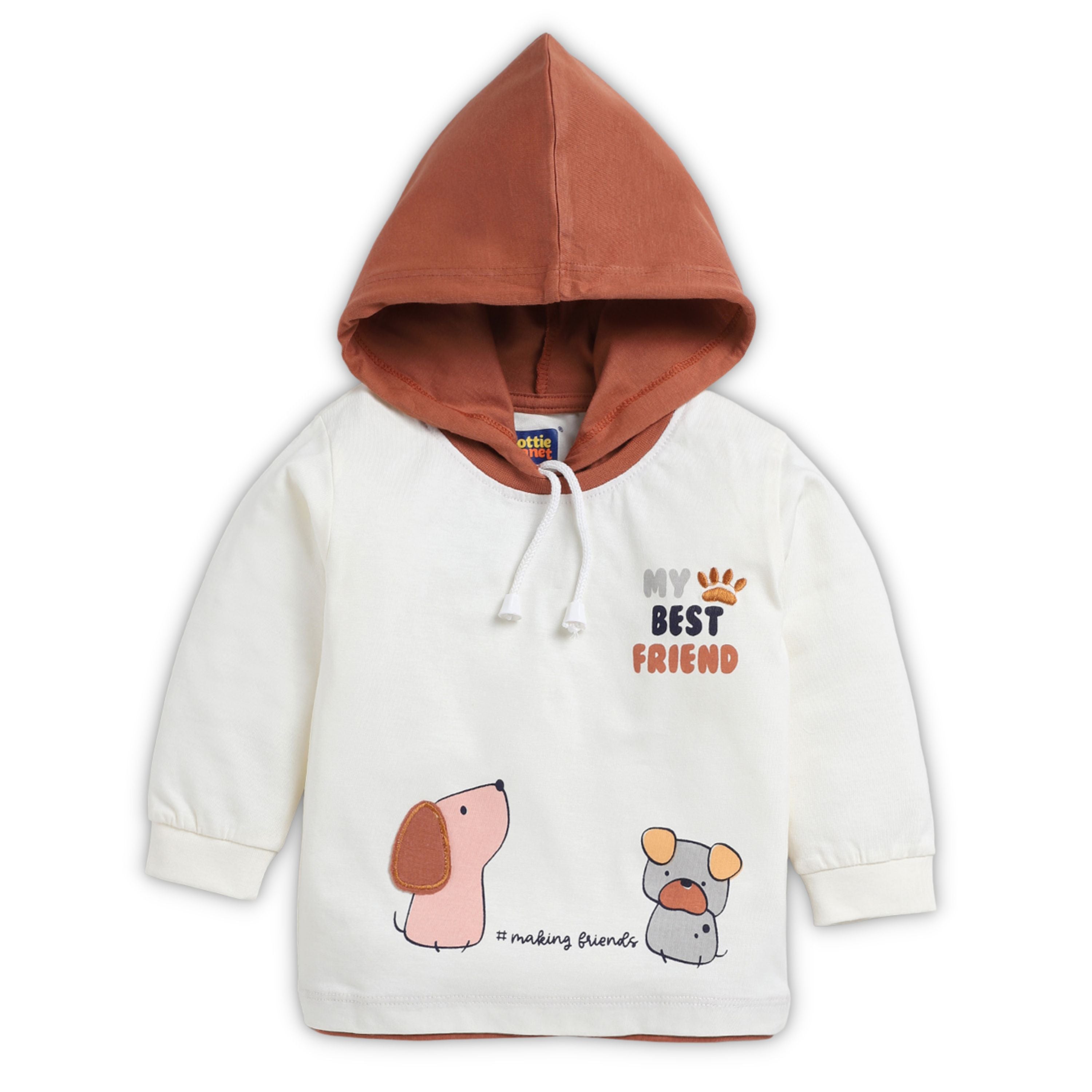 HOODED CLOTHING SET FOR BOY - D.BROWN