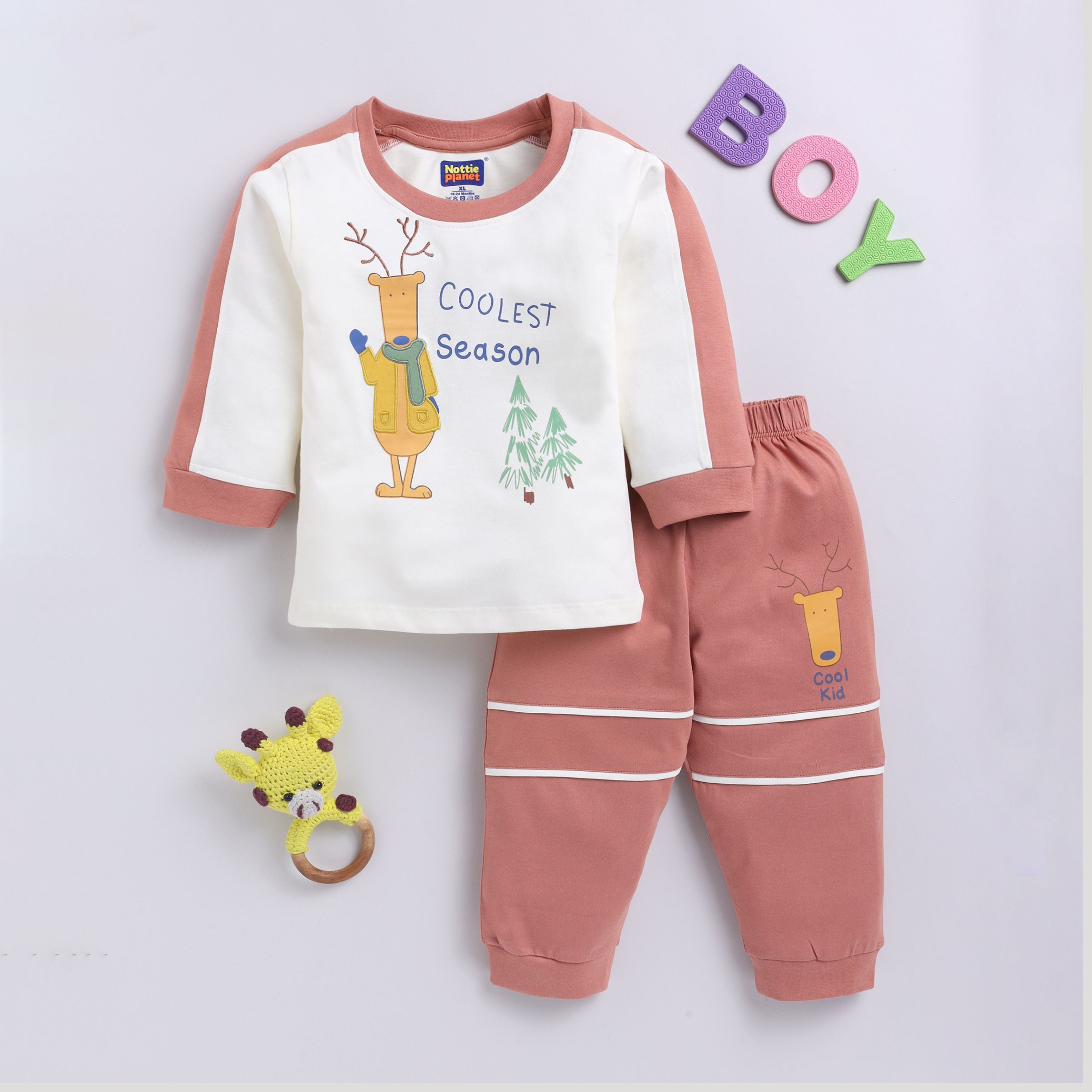 CLOTHING SET FOR BOY - BROWN