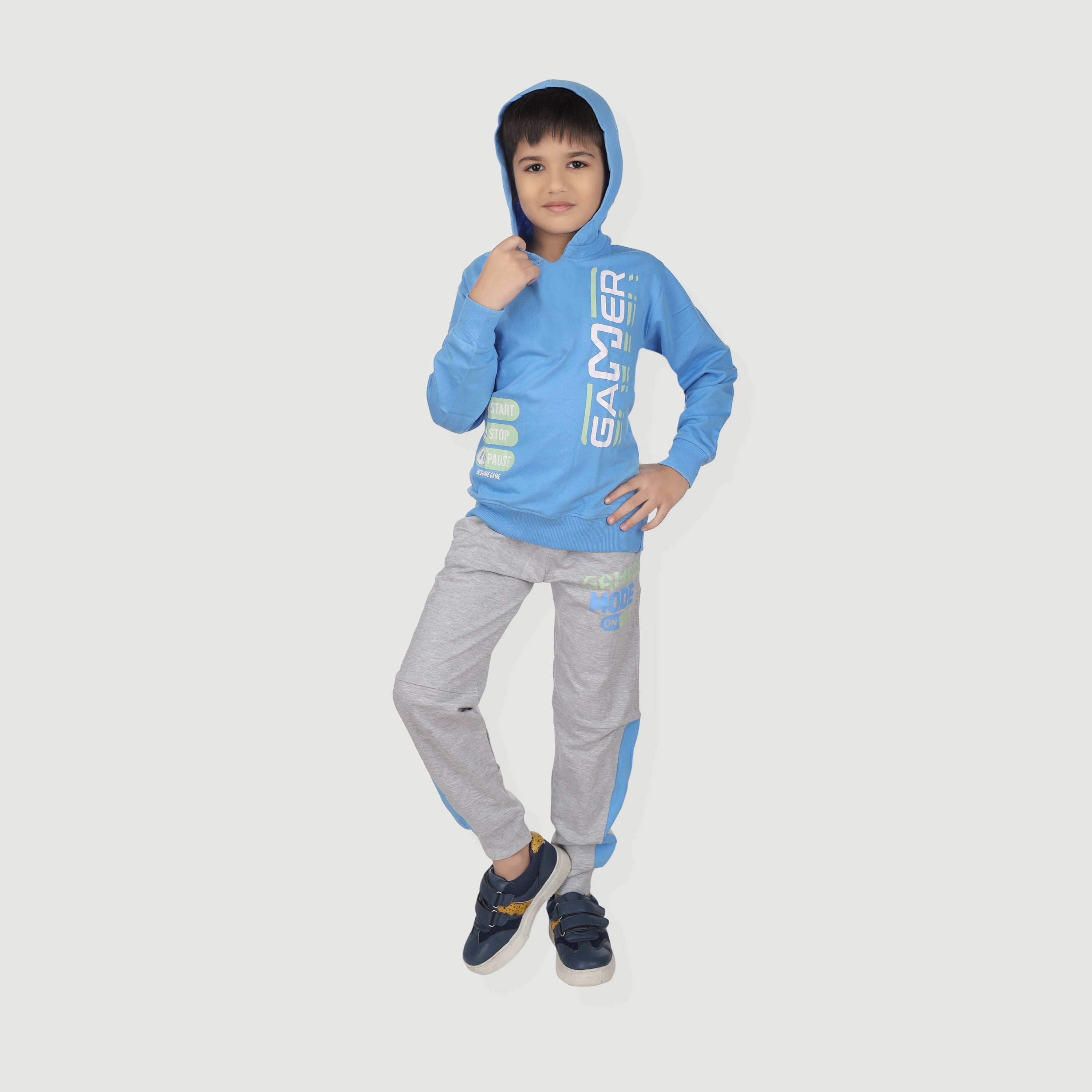 HOODED CLOTHING SET FOR BOY - BLUE