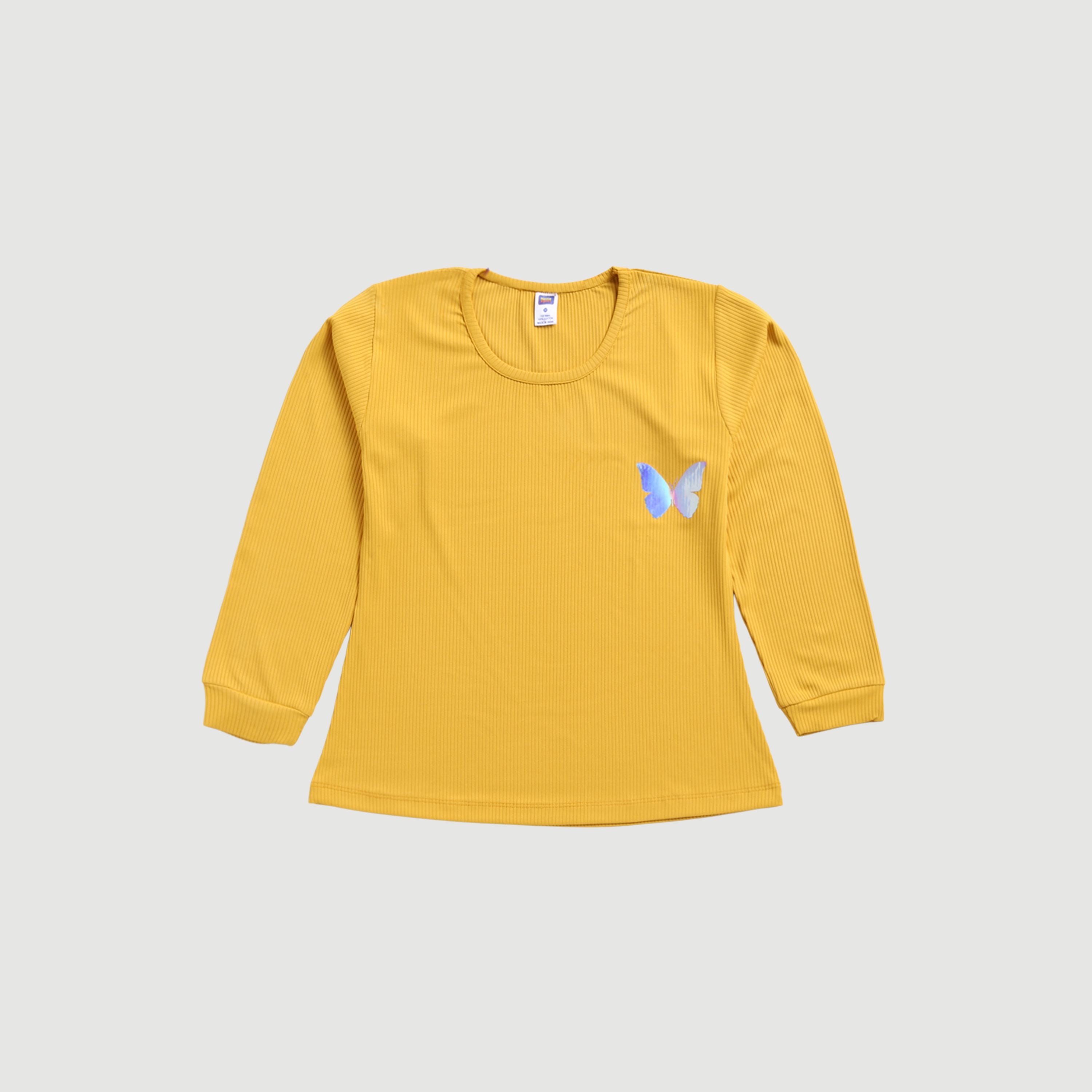 Full Sleeve Clothing Set For Girls  - Yellow