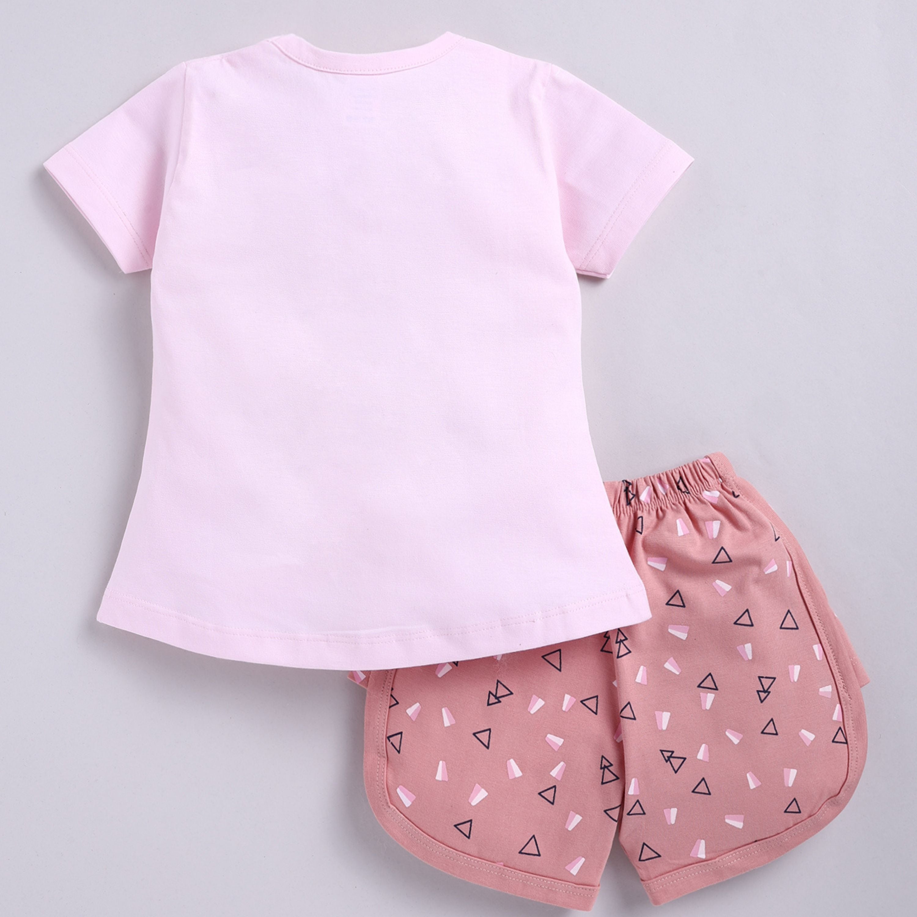 T-shirt With Shorts- Pink