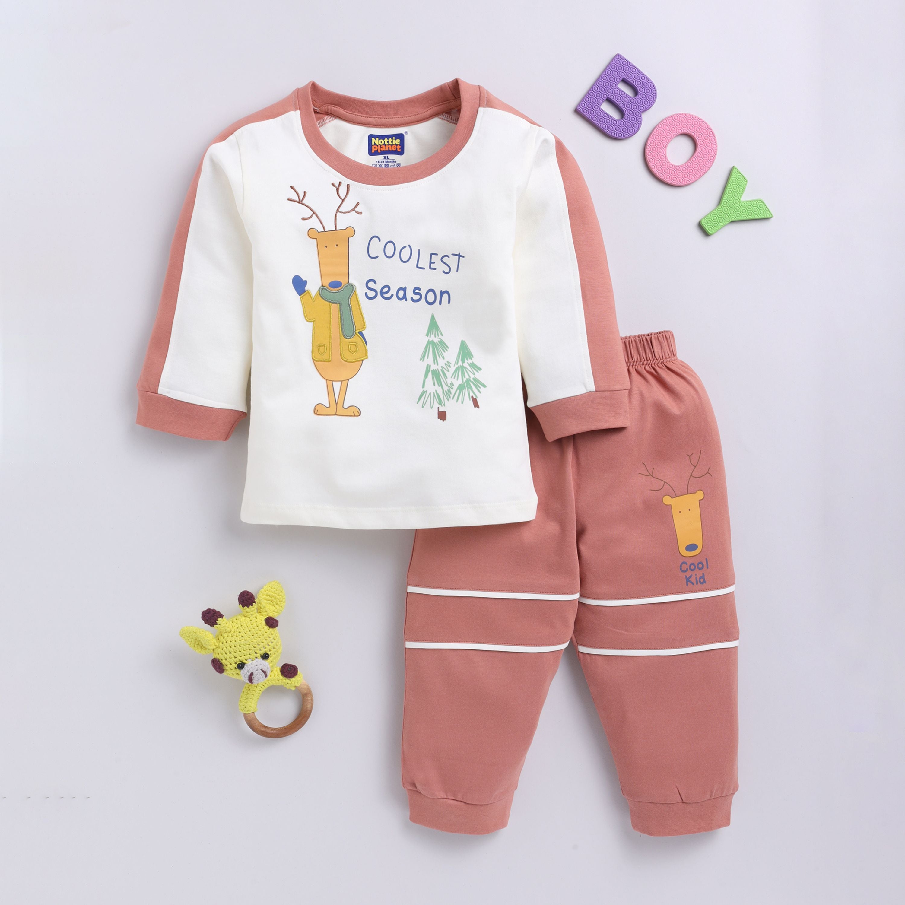 CLOTHING SET FOR BOY - BROWN