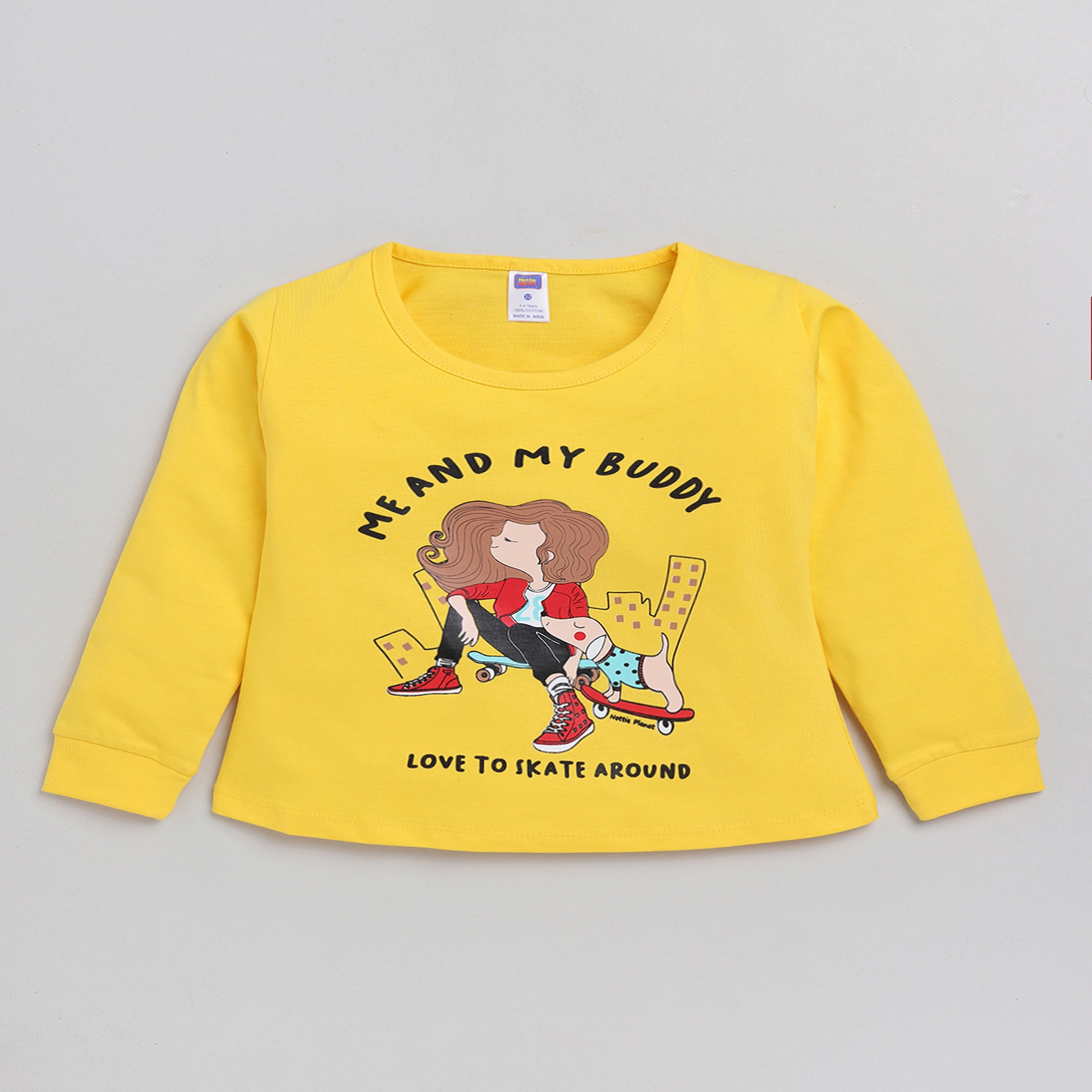 Full Sleeve Clothing Set For Girls  - Mustard