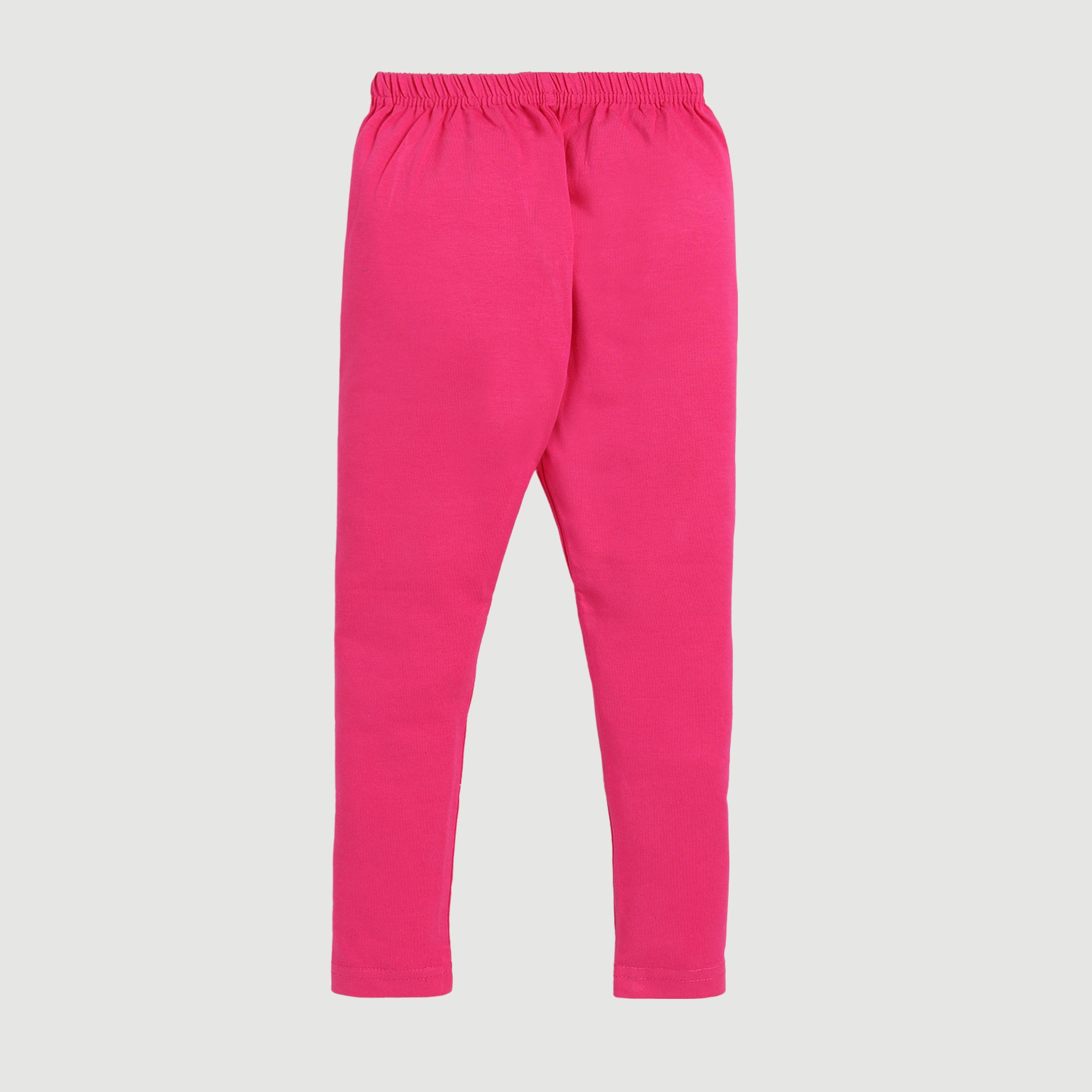 Stretchable Leggings For Girl's - HOT PINK