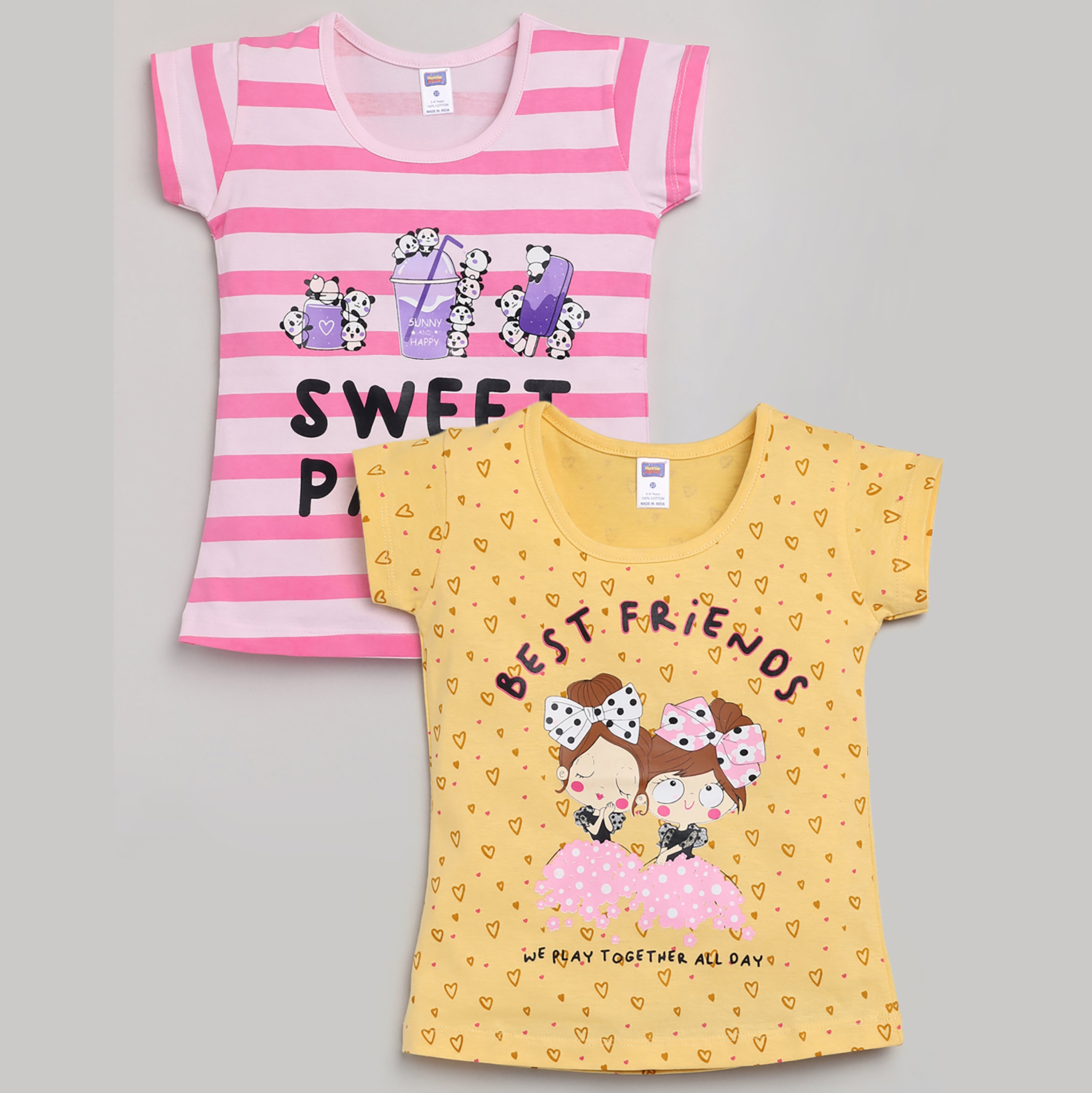T-Shirt Pack of 2 - Pink & Gold