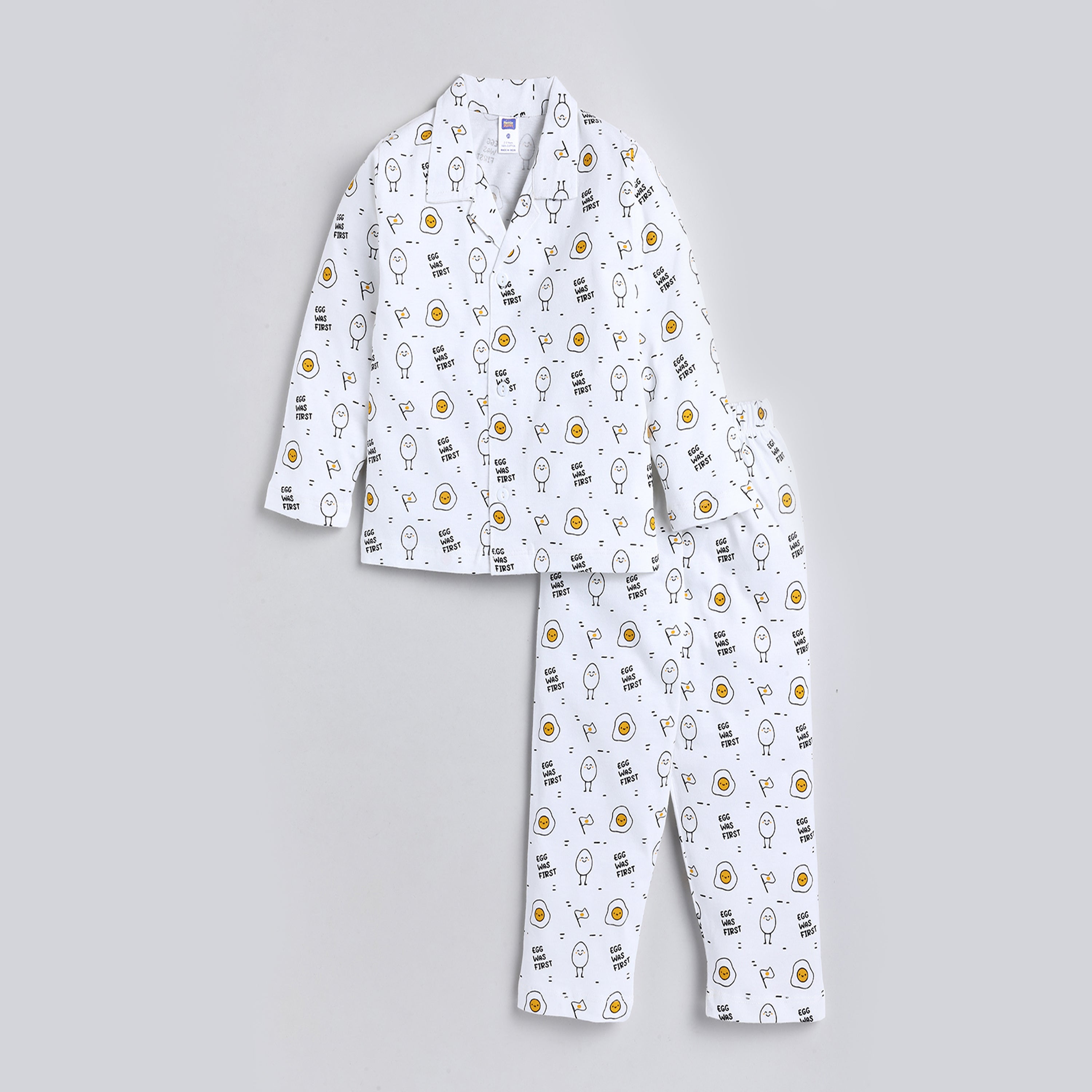Full Sleeve Top With Pyjama - Grey